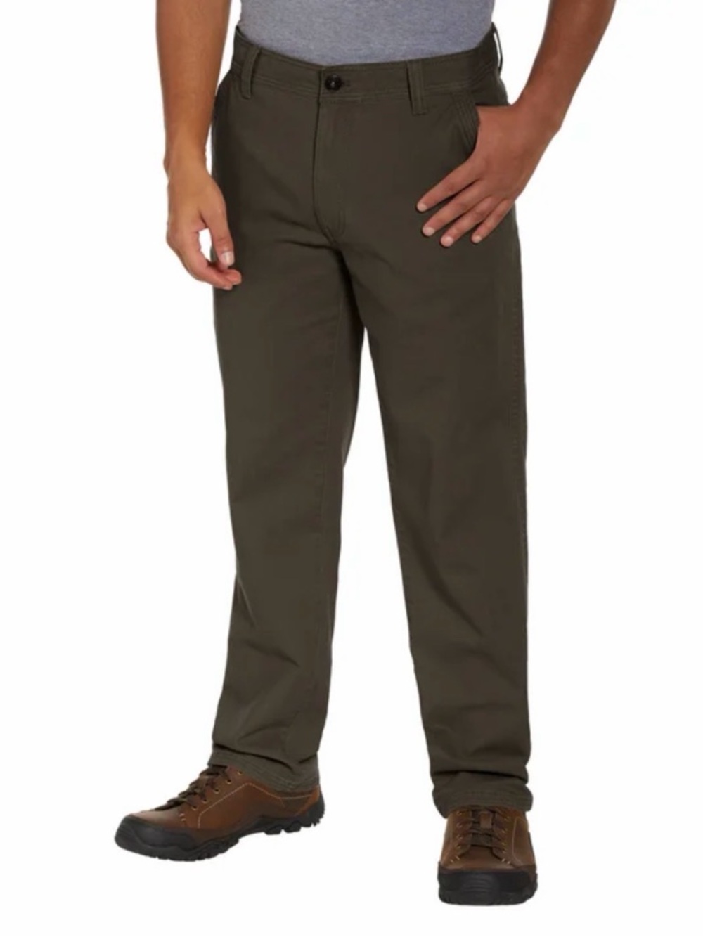G.H. Bass & Co. Olive Green Straight-Leg Relaxed Fit Canvas Pants W34